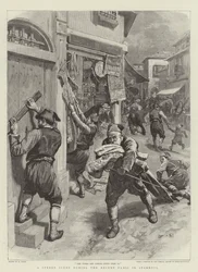 Eine Straßenszene während der jüngsten Panik in Stamboul